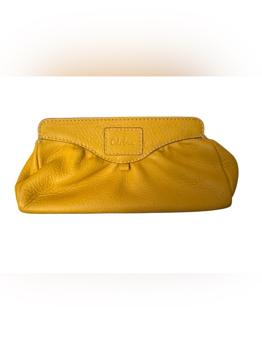 Cole Haan Mustard Yellow Leather Clutch